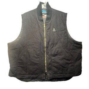 Vintage Tri-Mountain Canvas Men’s Full Zip Duck Vest Black Size 3XL Stimson Logo